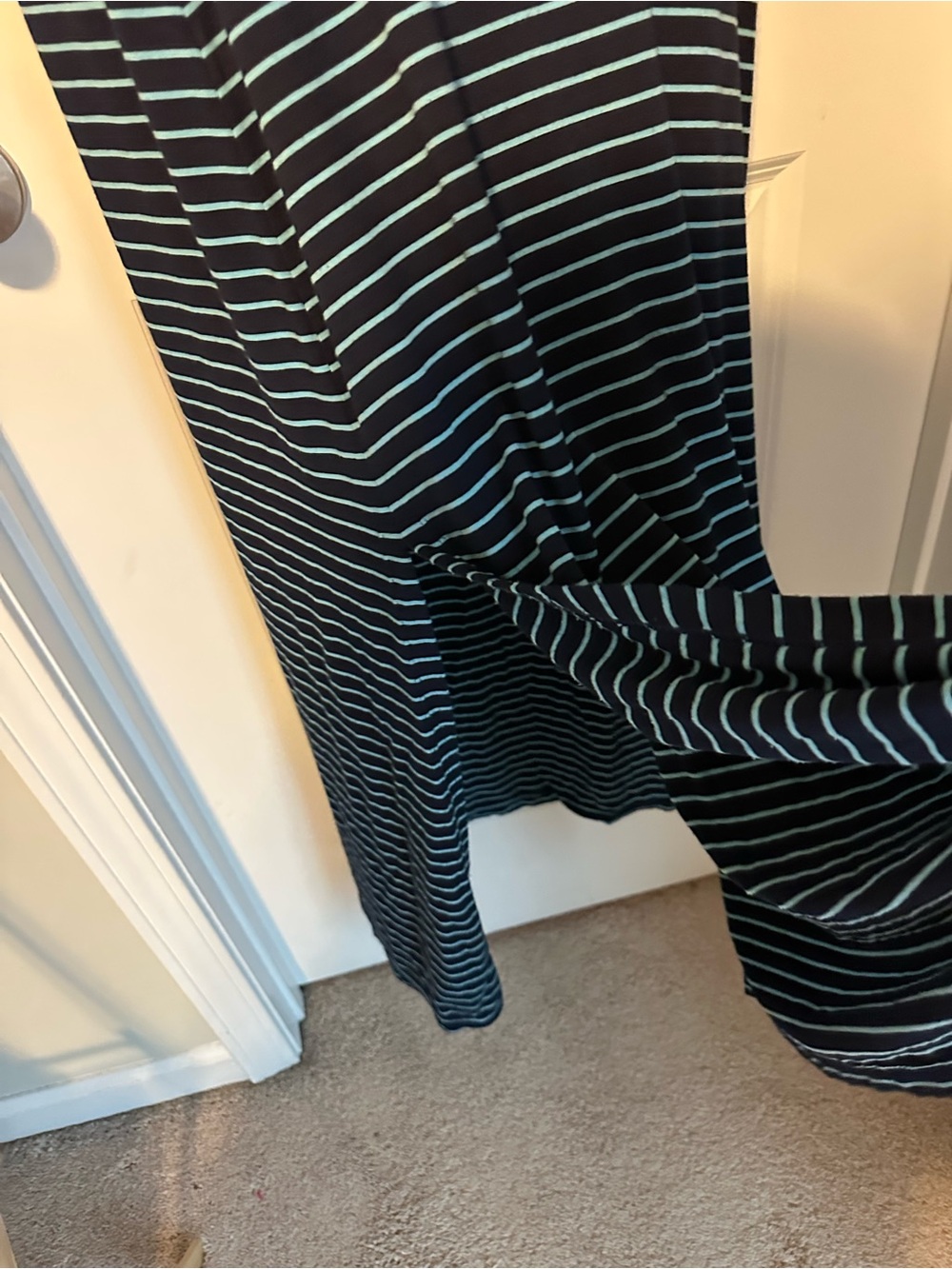 Tommy Bahama Navy and Teal Striped Short Sleeve Maxi Dress - Picture 4 of 4